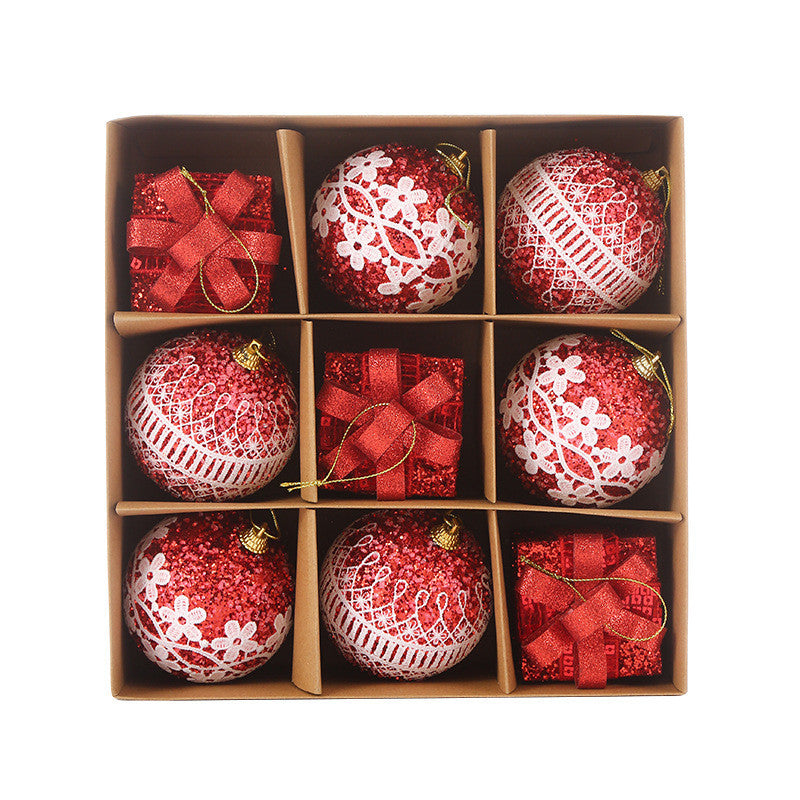 Kit 9 Peças Bolas De Natal 8CM