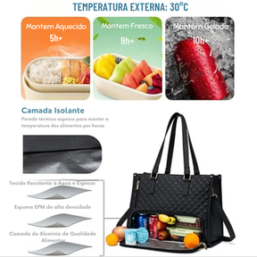 Bolsa Feminina de Couro funcional 3 em 1 - De Luxo