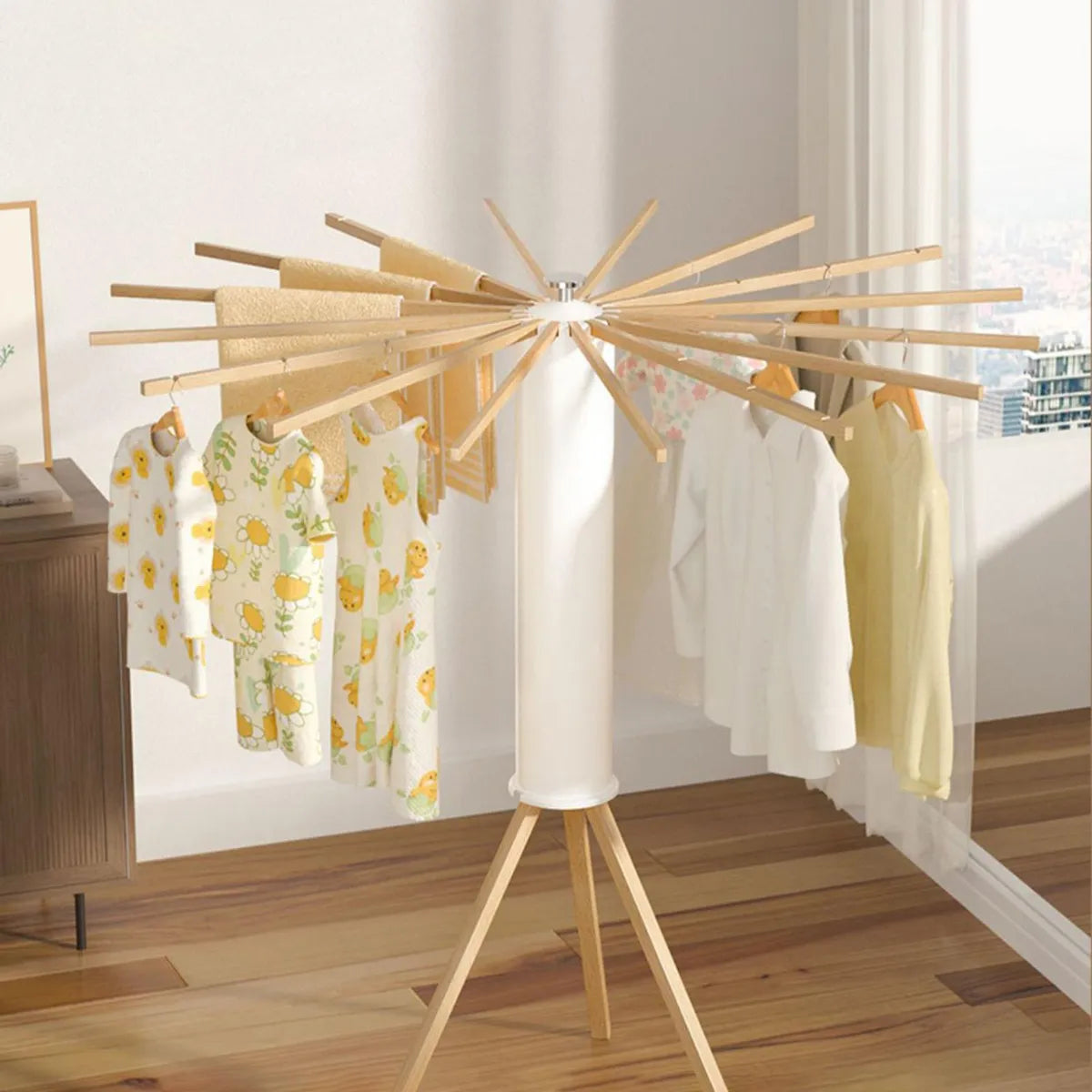 Varal Portátil Dobrável Para Roupas - Com 16 hastes