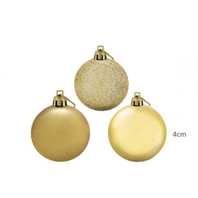 Kit 30 Bolas De Natal Mista 4cm Dourada Decoração Árvore