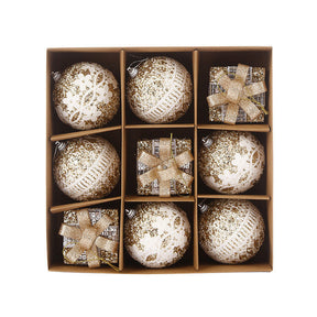 Kit 9 Peças Bolas De Natal 8CM
